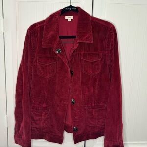 J. Jill Rich Red Corduroy Jacket - Snap Front